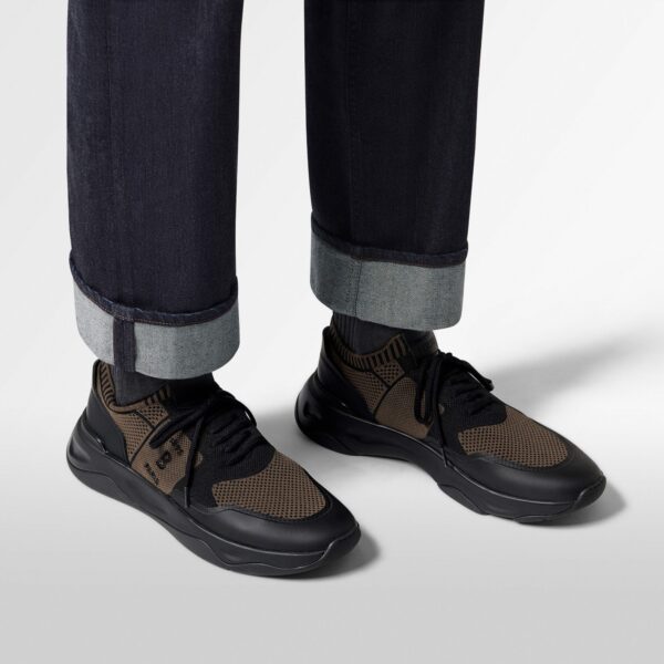 Sneaker Shadow En Maille Et Cuir De Veau Film Gomme