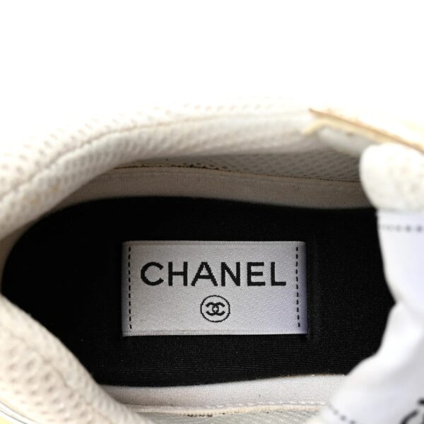 Baskets - Tissu & laminé, blanc & argenté - Chanel